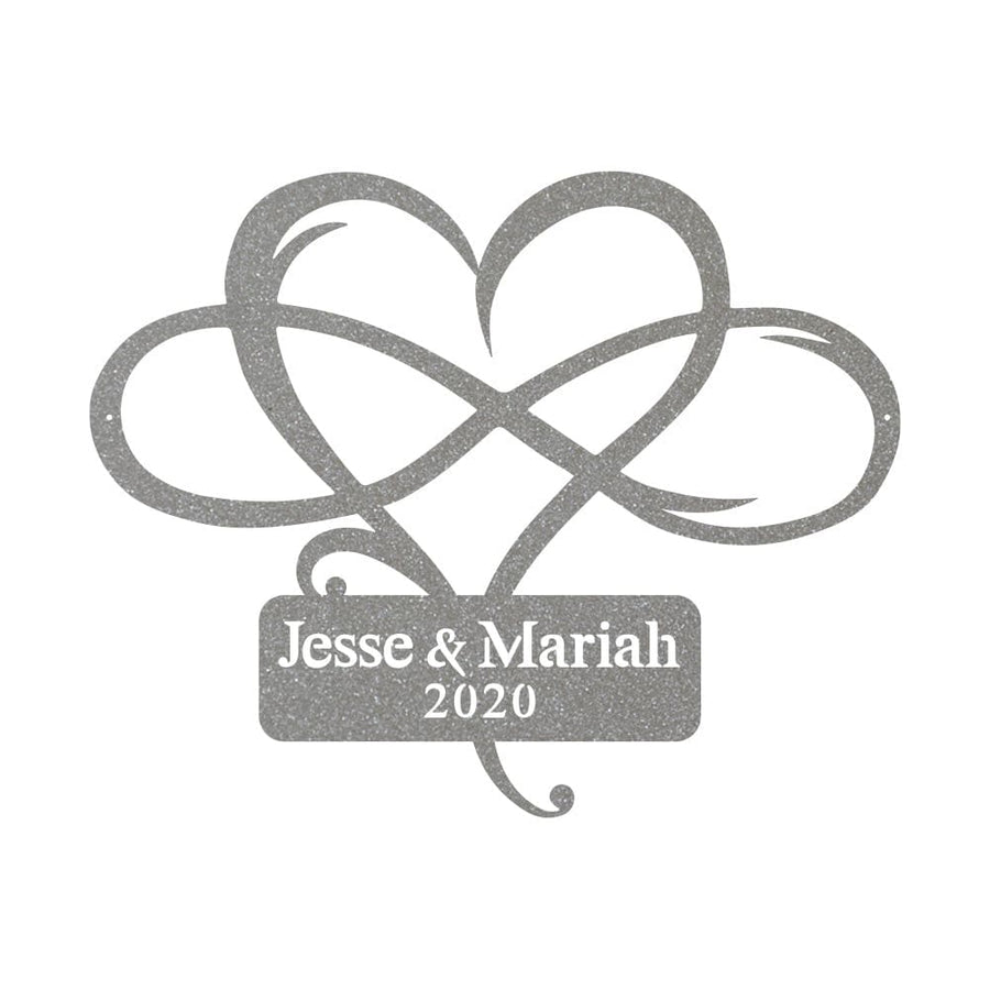 Infinity Heart Monogram Metal Sign