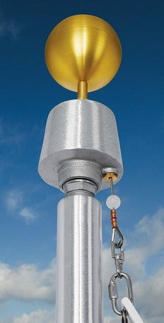 100' Internal Halyard Aluminum Flagpole - Apex Series - 12" x .500"
