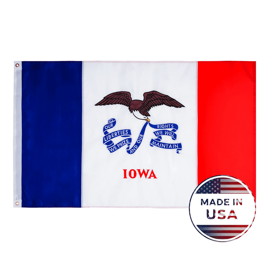 Iowa State Flag shown flat