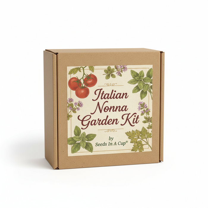 Italian Nonna Garden Kit | Tomato, Basil, Oregano & Parsley | Seeds In A Cup®