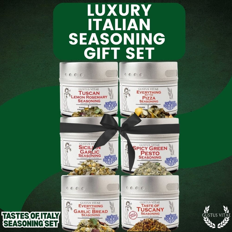 Italian Seasoning Gift Set - Tastes of Italy - Artisanal Spice Blends Six Pack Collections & Gift Sets Gustus Vitae
