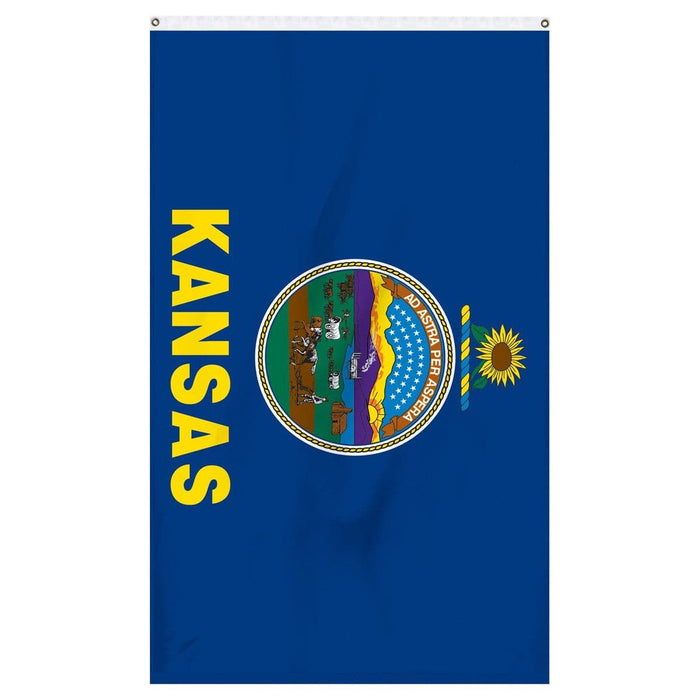 Kansas State Flag 3x5 - Durable Nylon American Made Outdoor Flag
