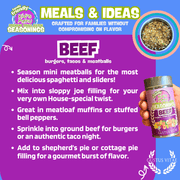 Kid’s Menu: Beef: Burgers, Tacos & Meatballs Seasoning Gourmet Seasonings Gustus Vitae