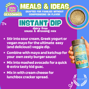Kid’s Menu: Instant Dip: Dairy-Free Sauce & Dressing Mix Gourmet Seasonings Gustus Vitae