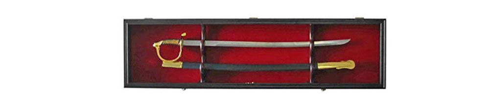 1 Sword Display Case Cabinet Stand Holder Wall Rack Shadow Box ,Lockable w/ 98% UV Protection