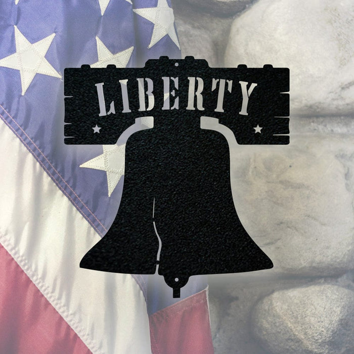 Liberty Bell Metal Sign - Custom Monogram Outdoor Powder Coated Decor