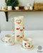 Handcrafted Christmas Wreath Espresso Cup & Saucer Set, 5.4 oz - Ceramic Santa Espresso Mugs, Holiday-Themed Espresso Coffee Cups