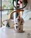Handcrafted Christmas Wreath Espresso Cup & Saucer Set, 5.4 oz - Ceramic Santa Espresso Mugs, Holiday-Themed Espresso Coffee Cups
