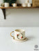 Handcrafted Christmas Wreath Espresso Cup & Saucer Set, 5.4 oz - Ceramic Santa Espresso Mugs, Holiday-Themed Espresso Coffee Cups