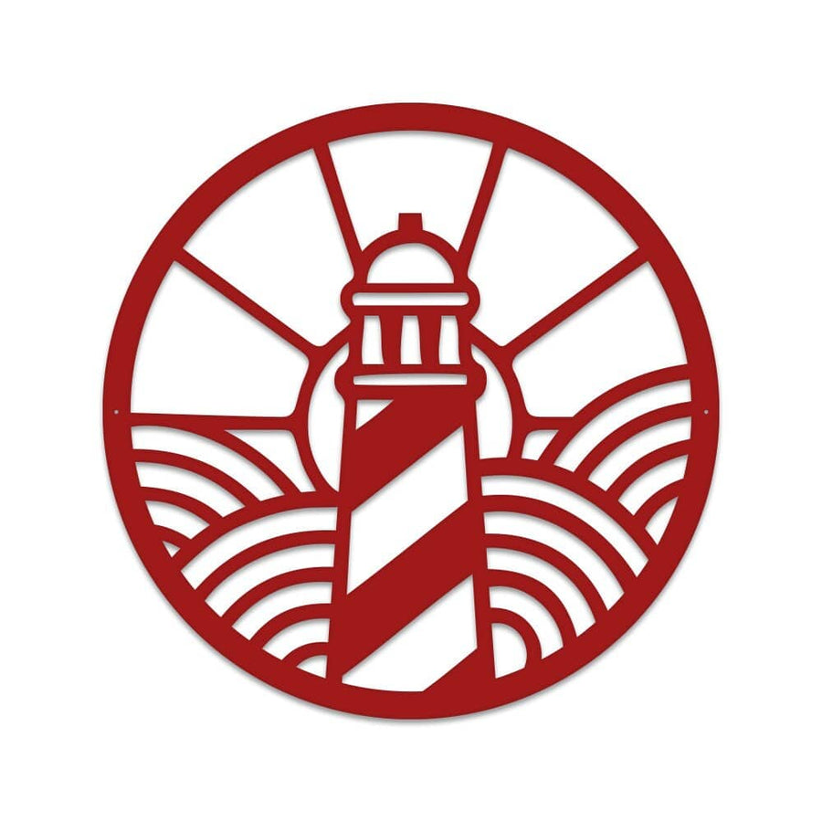 Lighthouse Sunrise Metal Outdoor Sign