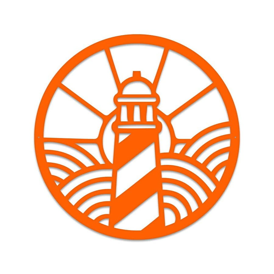 Lighthouse Sunrise Metal Outdoor Sign