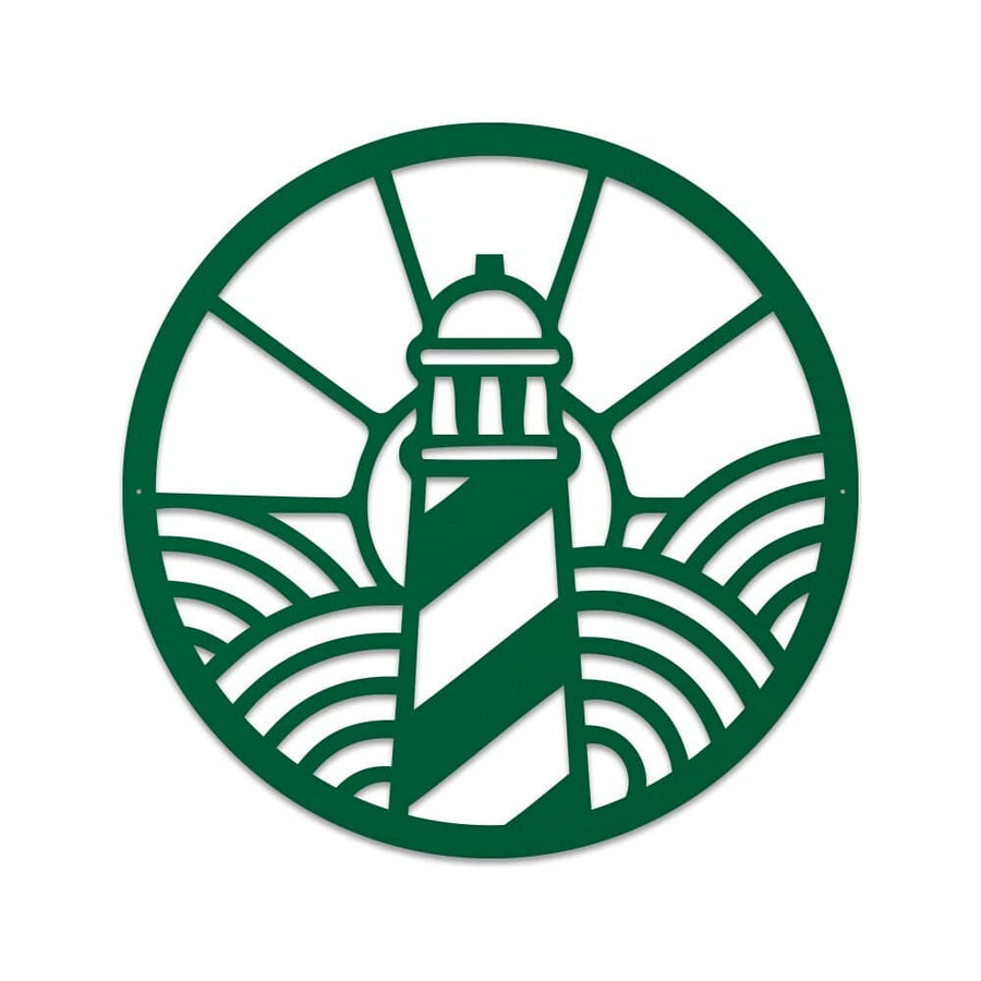 Lighthouse Sunrise Metal Outdoor Sign
