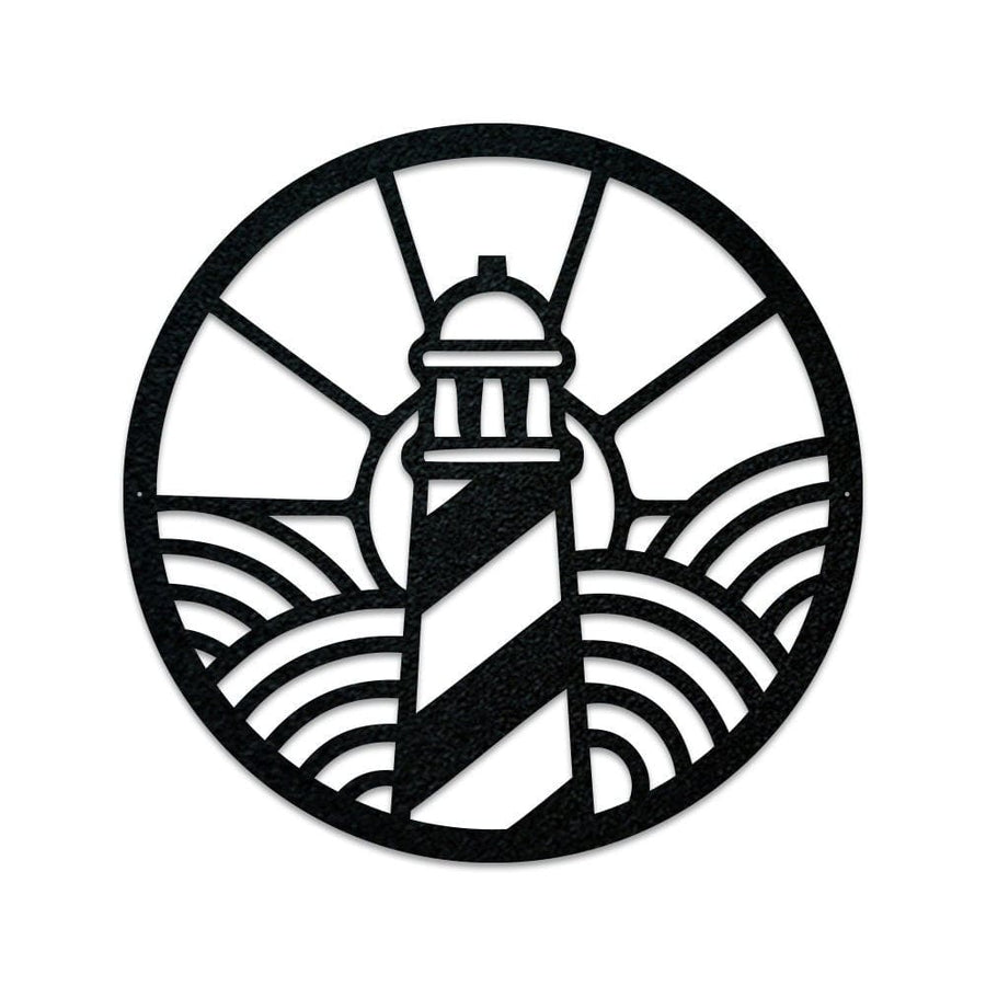 Lighthouse Sunrise Metal Outdoor Sign