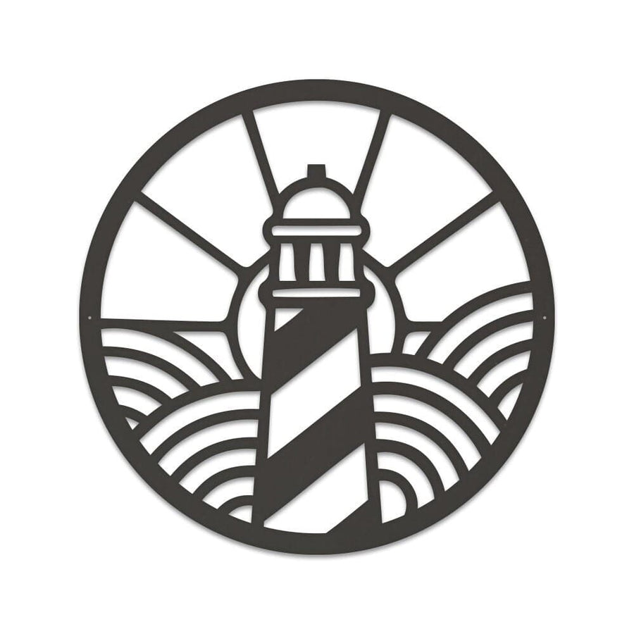 Lighthouse Sunrise Metal Outdoor Sign