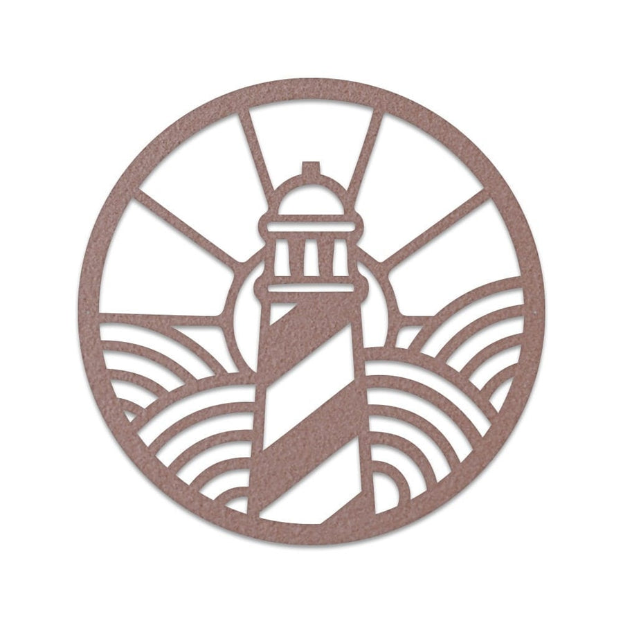 Lighthouse Sunrise Metal Outdoor Sign