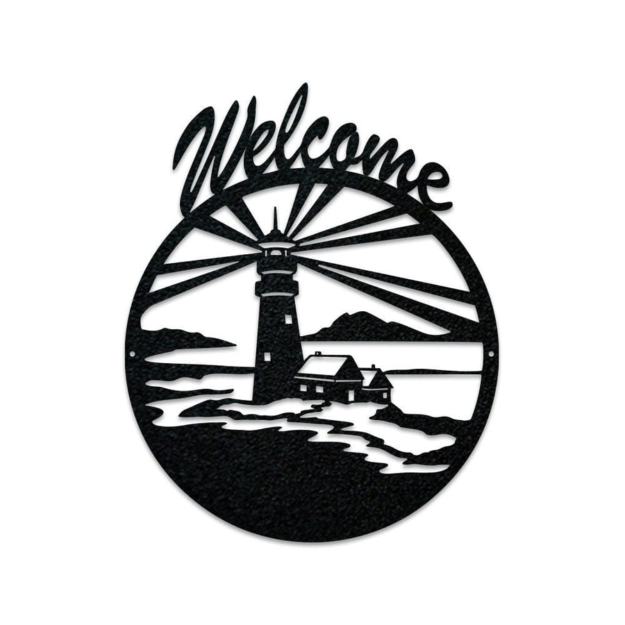 Lighthouse Welcome Sign | Metal  Sign Outdoor | Weatherproof Sign | Seashore Sign | Metal Sign
