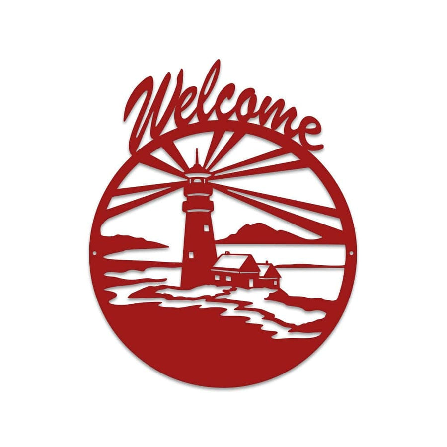 Lighthouse Welcome Sign | Metal  Sign Outdoor | Weatherproof Sign | Seashore Sign | Metal Sign
