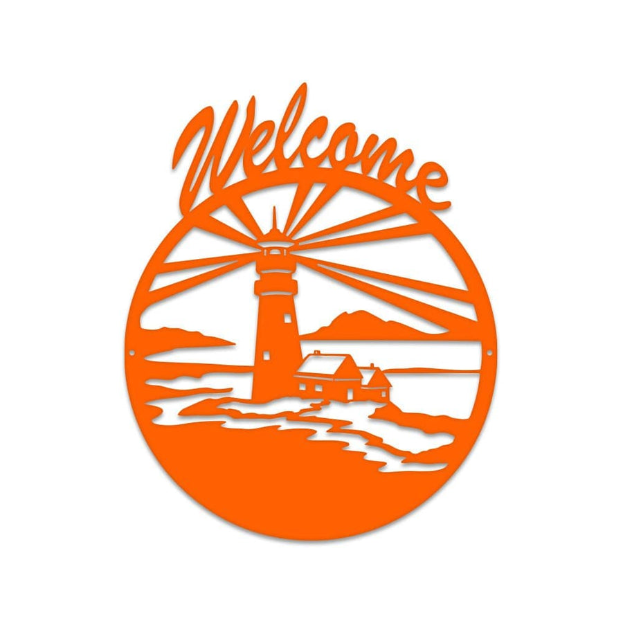 Lighthouse Welcome Sign | Metal  Sign Outdoor | Weatherproof Sign | Seashore Sign | Metal Sign