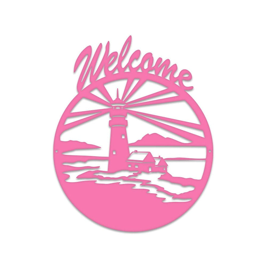 Lighthouse Welcome Sign | Metal  Sign Outdoor | Weatherproof Sign | Seashore Sign | Metal Sign