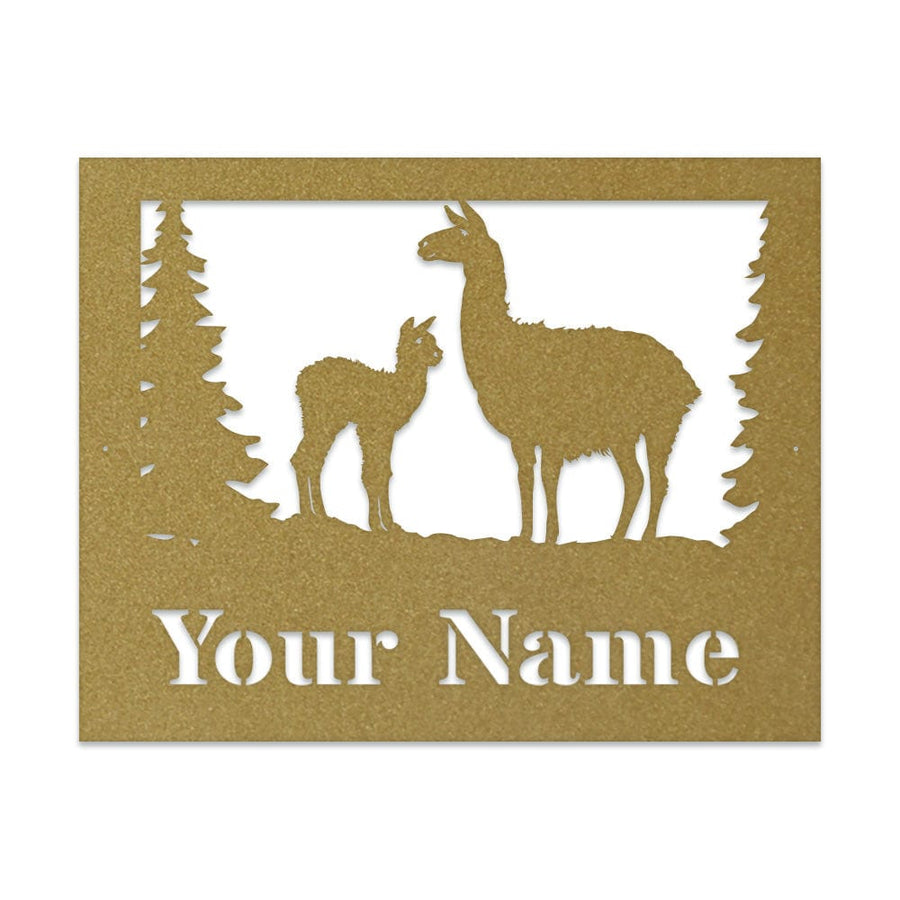 Llama Monogram - Metal Sign