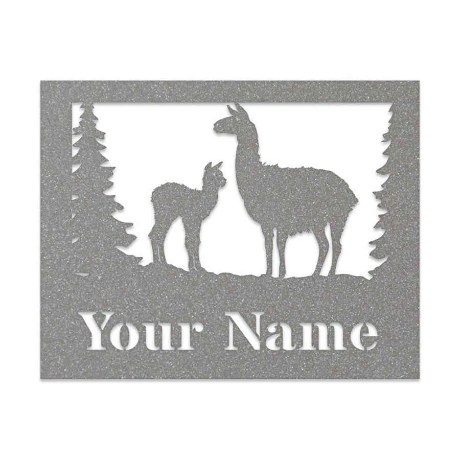 Llama Monogram - Metal Sign