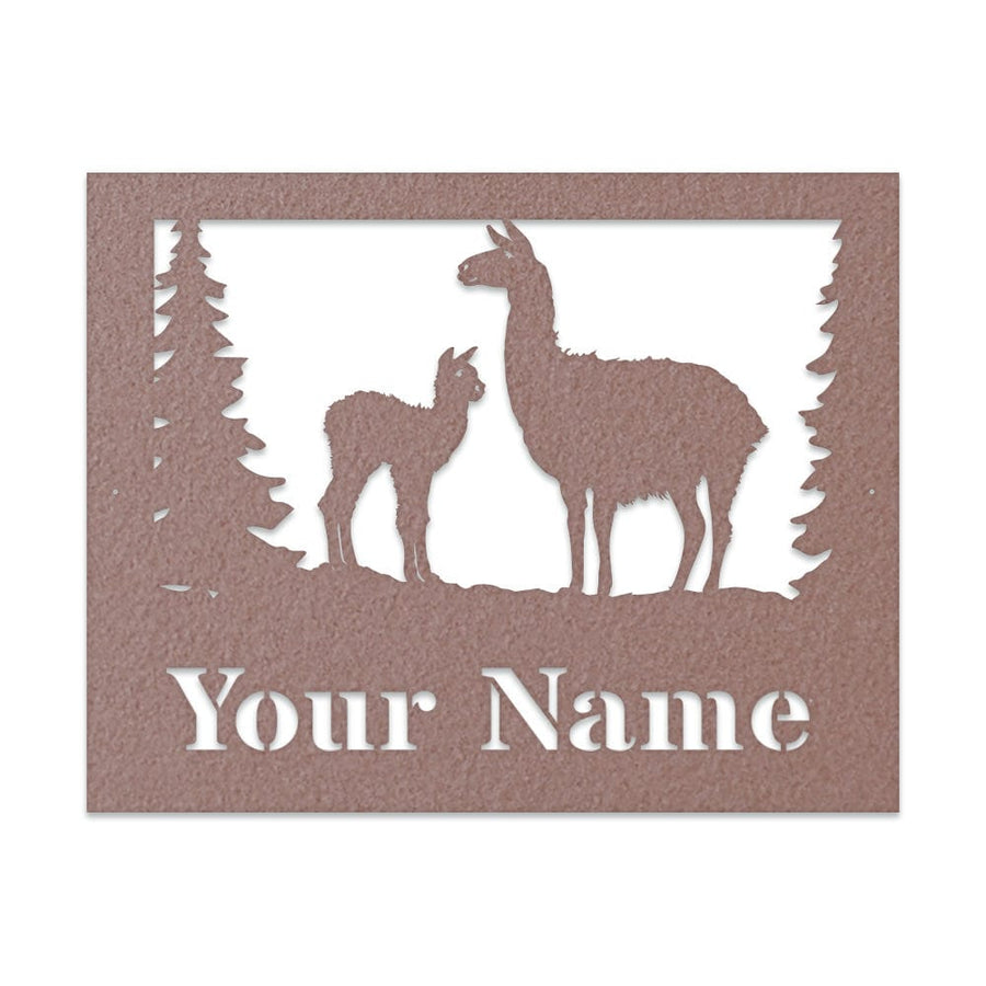 Llama Monogram - Metal Sign