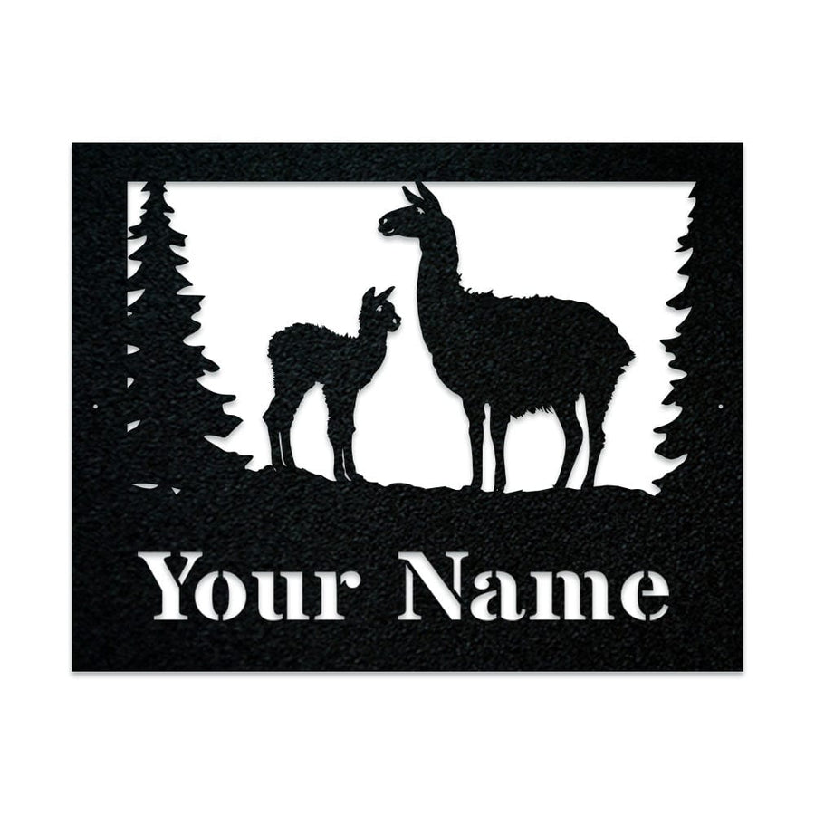 Llama Monogram - Metal Sign