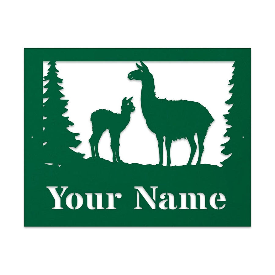 Llama Monogram - Metal Sign