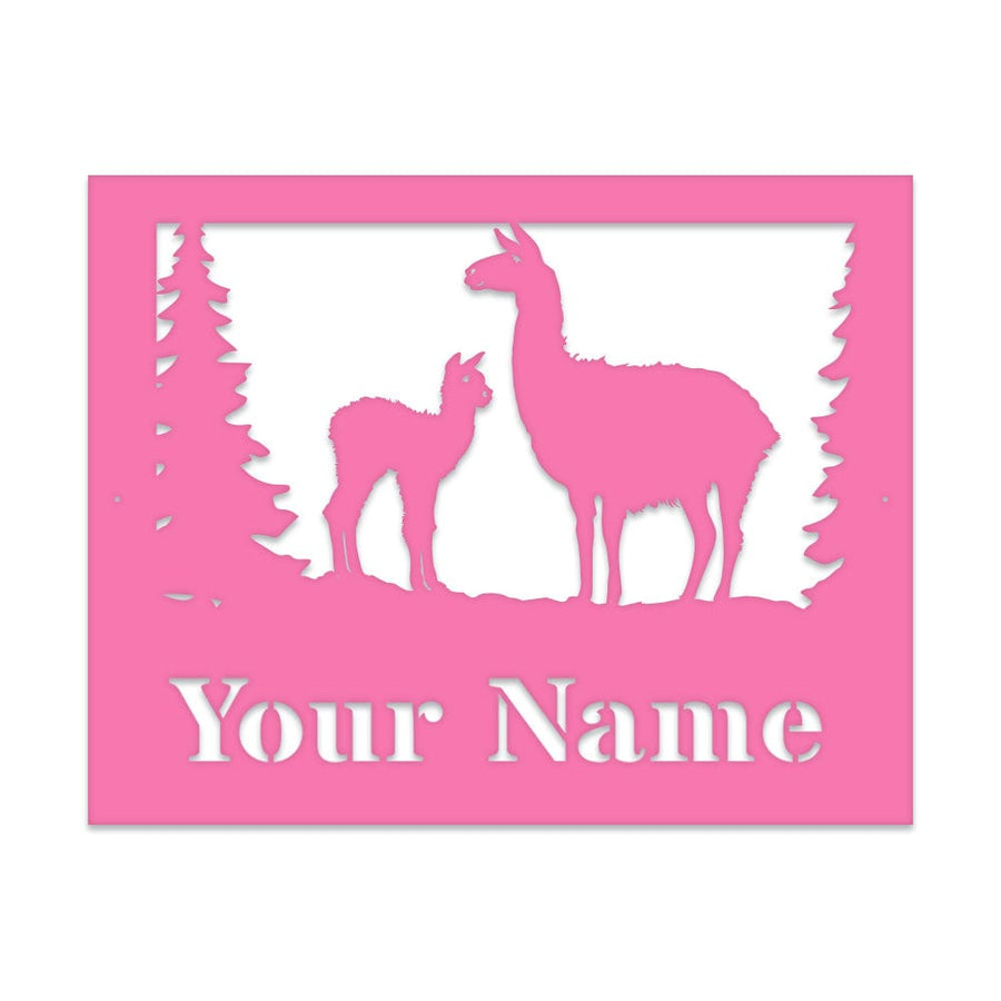 Llama Monogram - Metal Sign