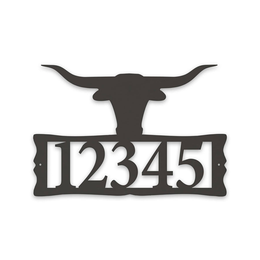 Longhorn Steer Metal Address Plaque