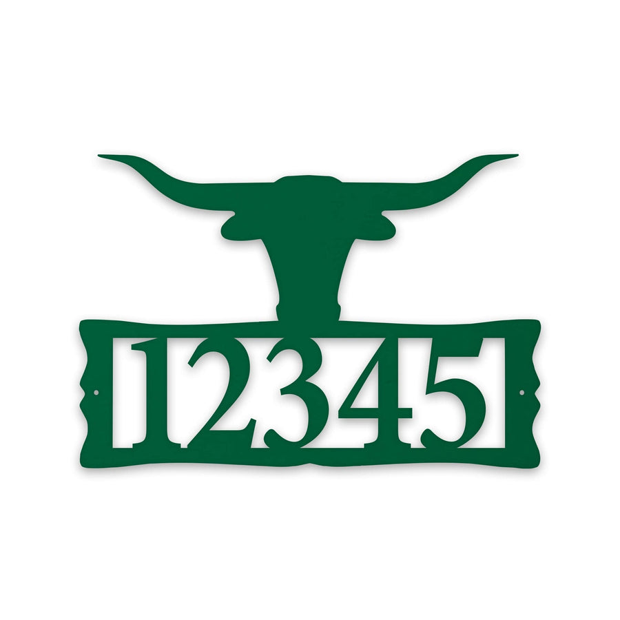 Longhorn Steer Metal Address Plaque