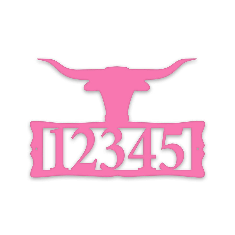 Longhorn Steer Metal Address Plaque