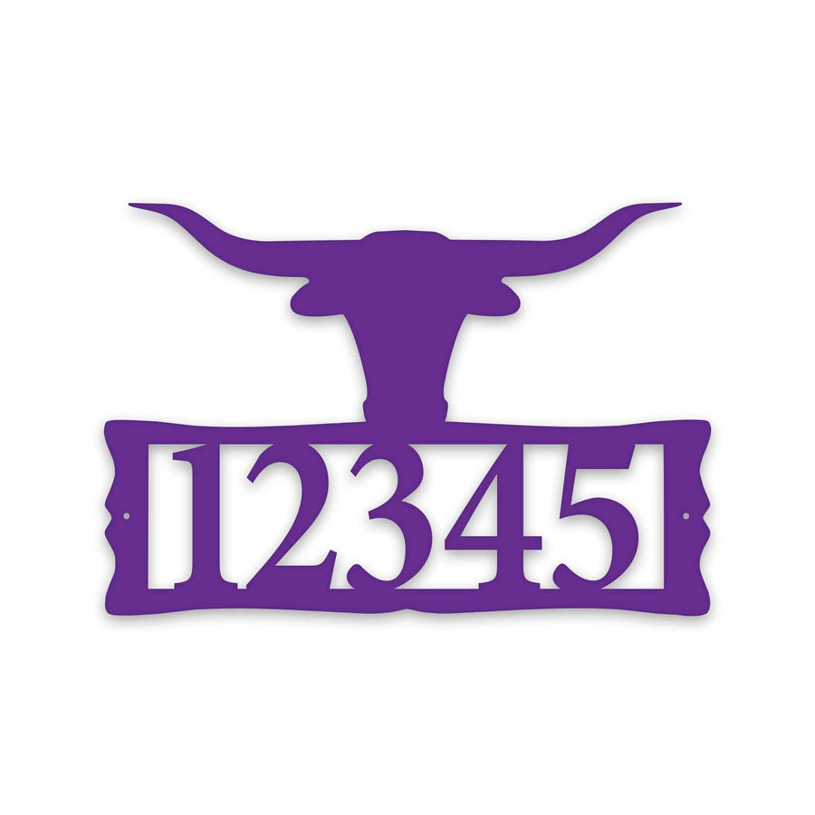 Longhorn Steer Metal Address Plaque