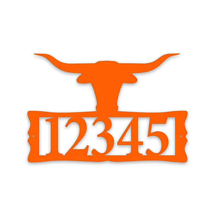 Longhorn Steer Metal Address Plaque