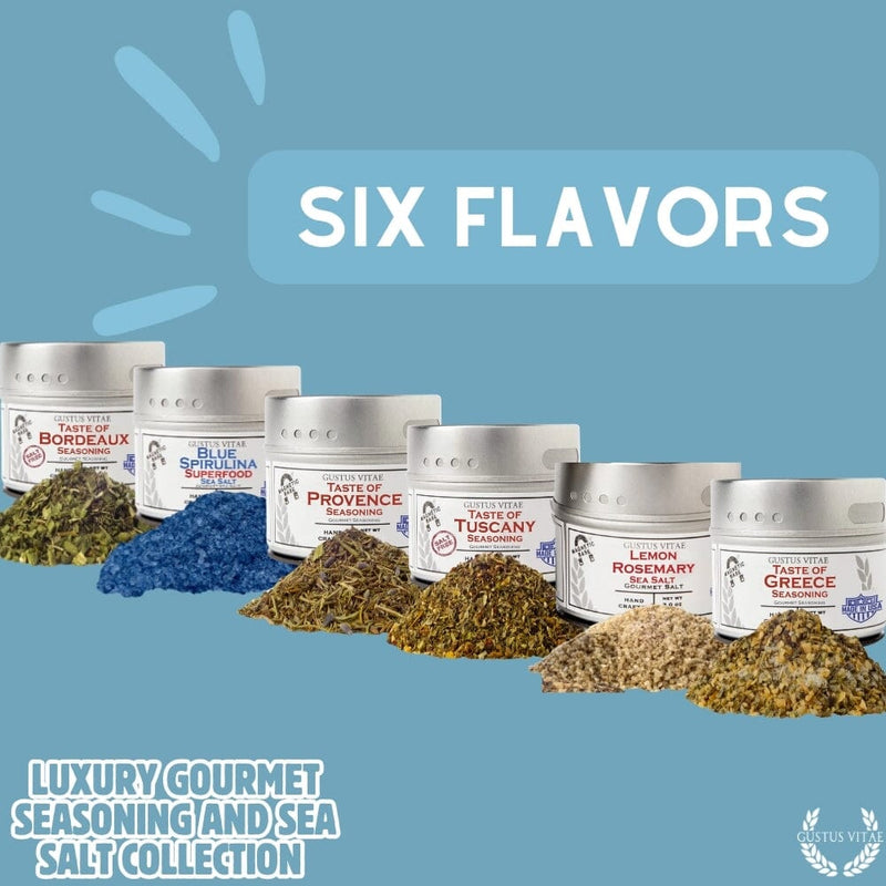Luxury Gourmet Seasoning and Sea Salt Collection - 6 Tins Collections & Gift Sets Gustus Vitae