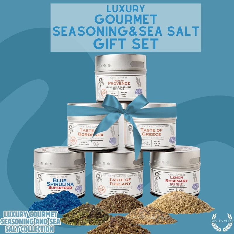 Luxury Gourmet Seasoning and Sea Salt Collection - 6 Tins Collections & Gift Sets Gustus Vitae