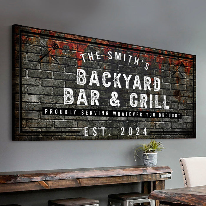 Backyard Bar Grill Sign Xxi