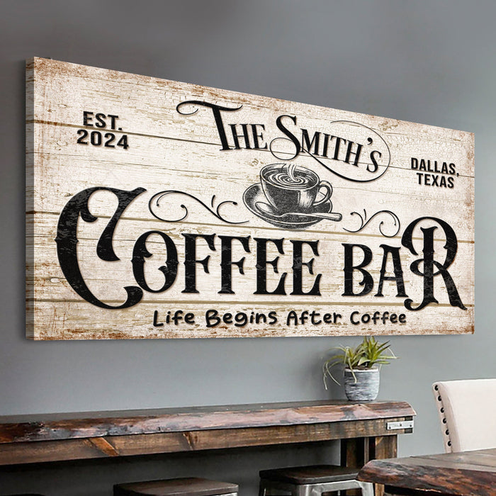 Personalized Coffee Bar Sign Iv