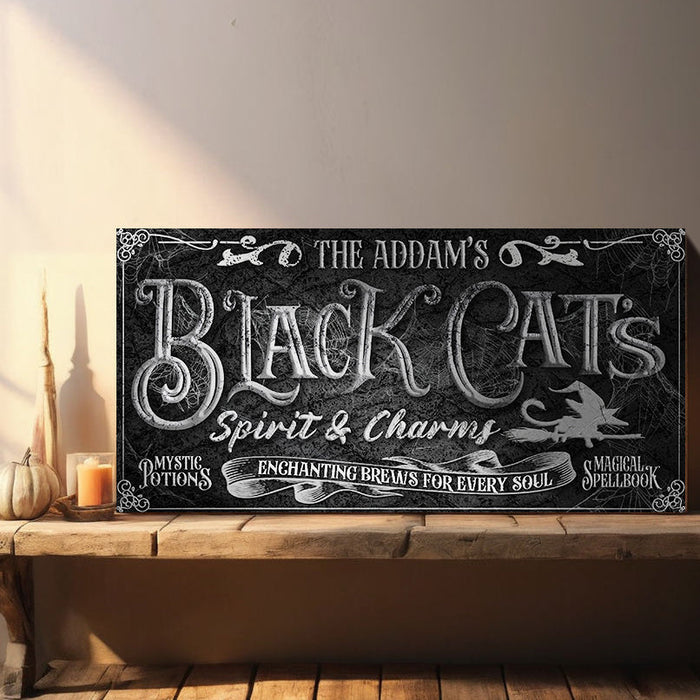 Black Cat S Spirits Charms Bar Halloween Sign Ii