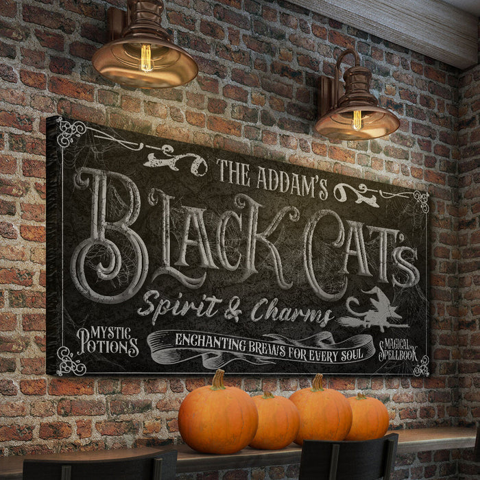 Black Cat S Spirits Charms Bar Halloween Sign Ii