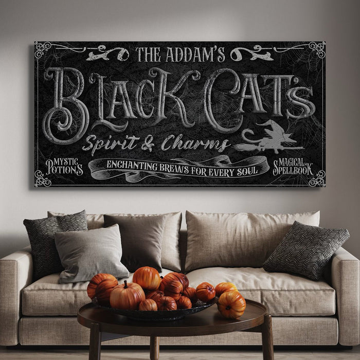 Black Cat S Spirits Charms Bar Halloween Sign Ii