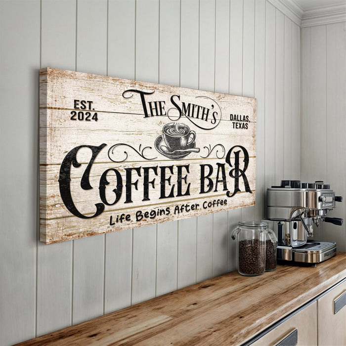 Personalized Coffee Bar Sign Iv