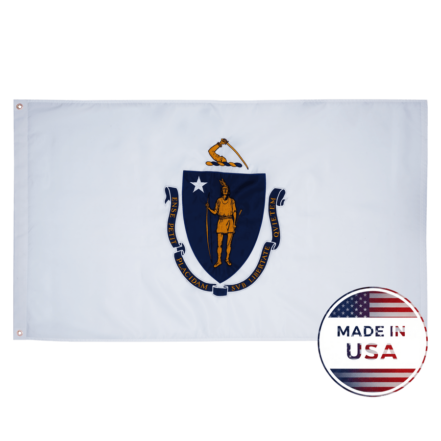 Massachusetts State Flag shown flat