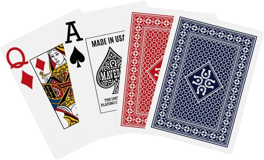 Maverick Playing Cards – Jumbo Index – Made in USA – Red or Blue Deck