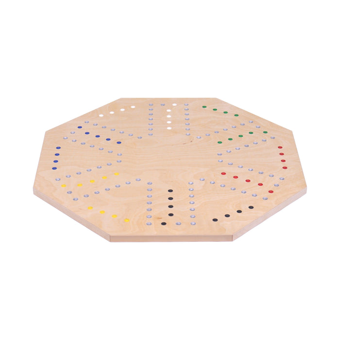 Wooden Marble Chase Game Set - Double-Sided 23" Wide Board