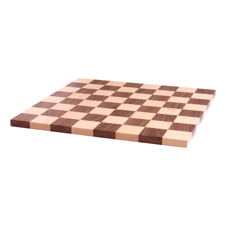 Maple/Walnut Hardwood Chess and Checkers Wooden Game Board