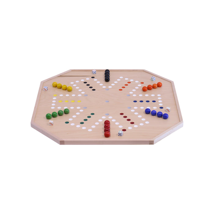 Aggravation And Chinese Checkers Combo Game Board Set 25 Wide Maple Wood With Large 1 Marbles And Dice