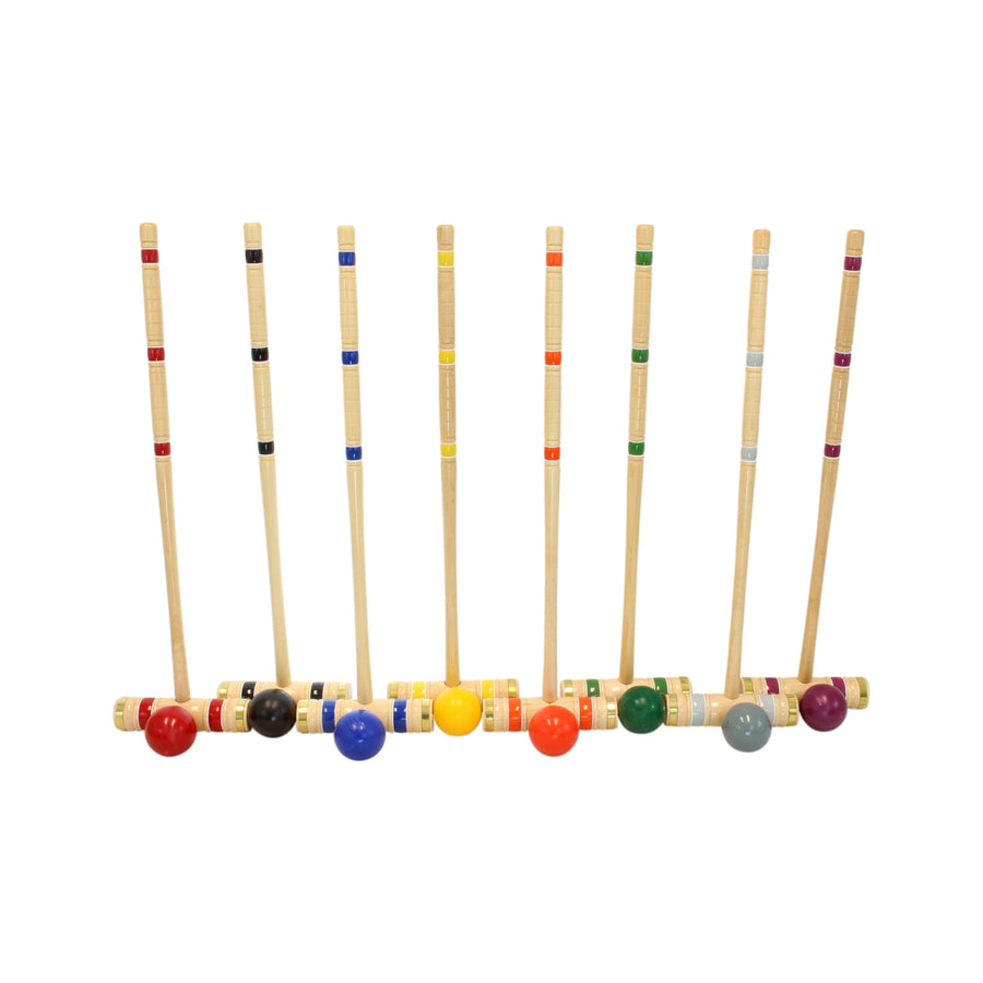 Deluxe 8-Player Croquet Game Set - Choose a Storage Option - Wooden Holder or Duffel Carry Bag