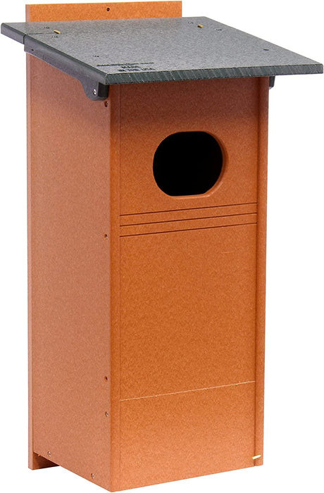 Wood Duck Bird House, Made with Durable Poly Lumber, Post-Mount Design