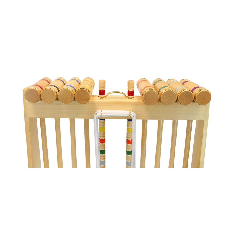 Deluxe 8-Player Croquet Game Set - Choose a Storage Option - Wooden Holder or Duffel Carry Bag